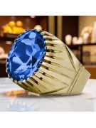 Пръстен Винтидж крафт Сапфир 14K жълто злато vrc048y